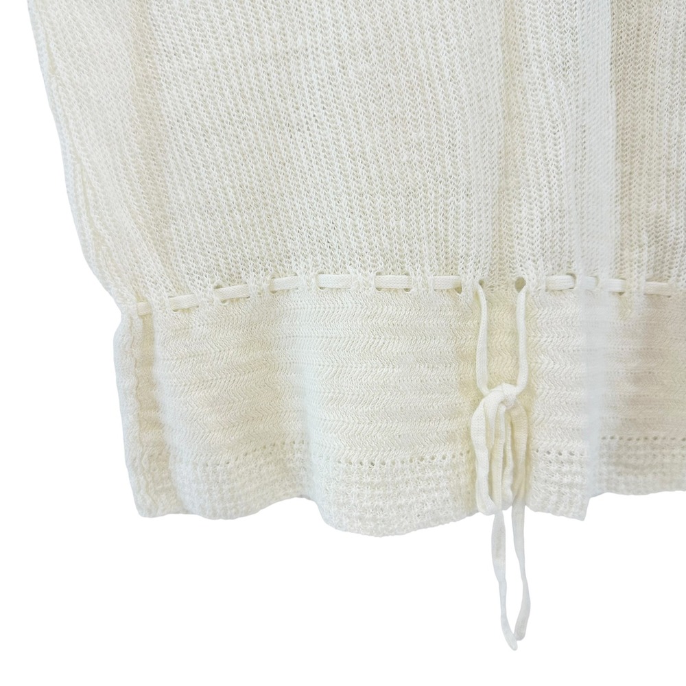 LAUREN RALPH LAUREN 100% Linen Knit Top • Small • cream • preppy chic coastal - Picture 3 of 7